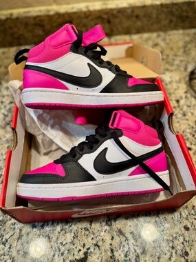 Nike Hot Pink, Black & White High-Top Sneakers